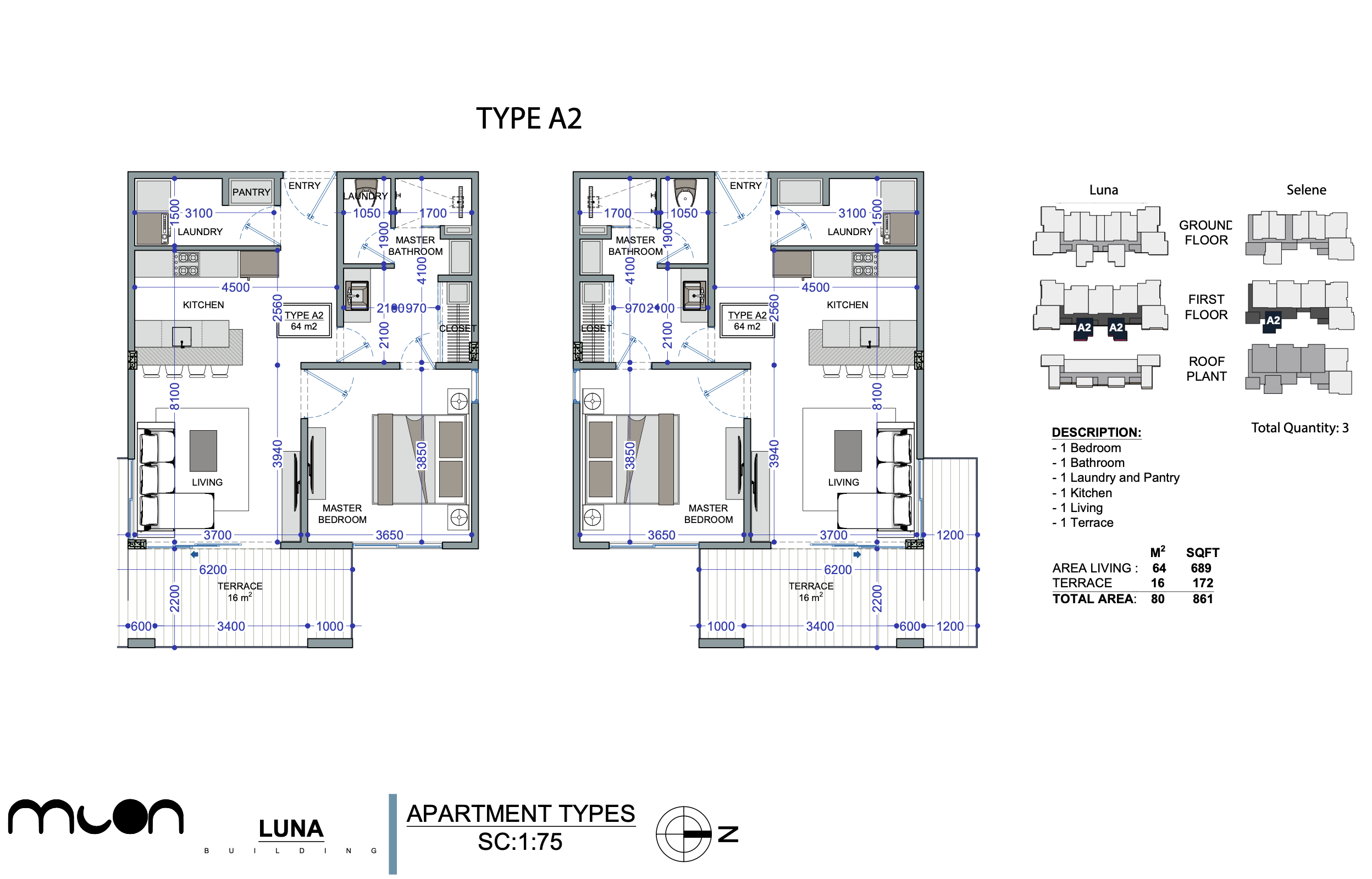 master plan - Moon A2 One Bed Luna & Selene