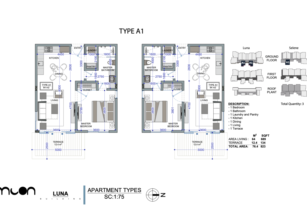 Master plan - Moon One Bed A1 Luna & Selene