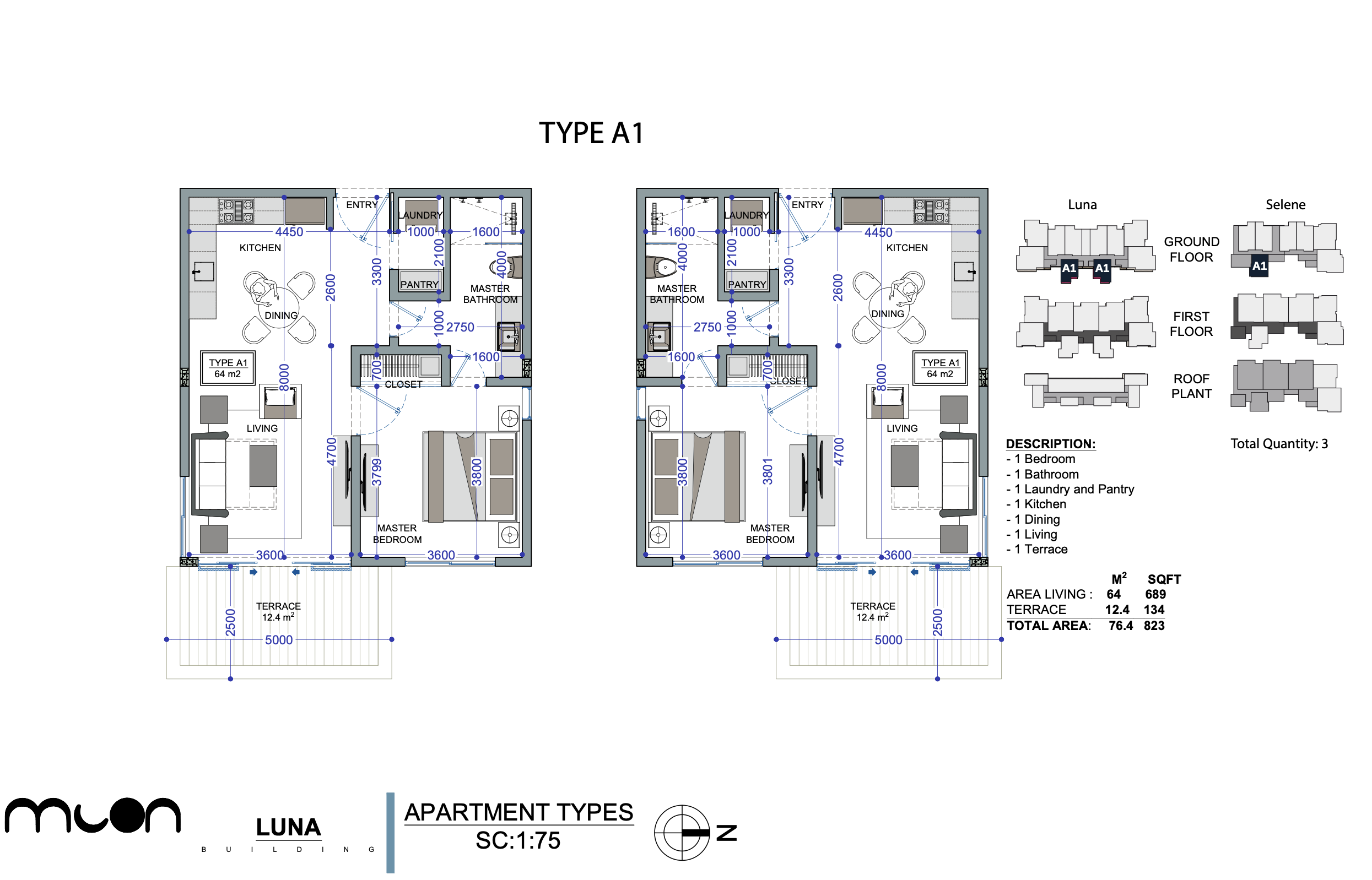 Master plan - Moon One Bed A1 Luna & Selene