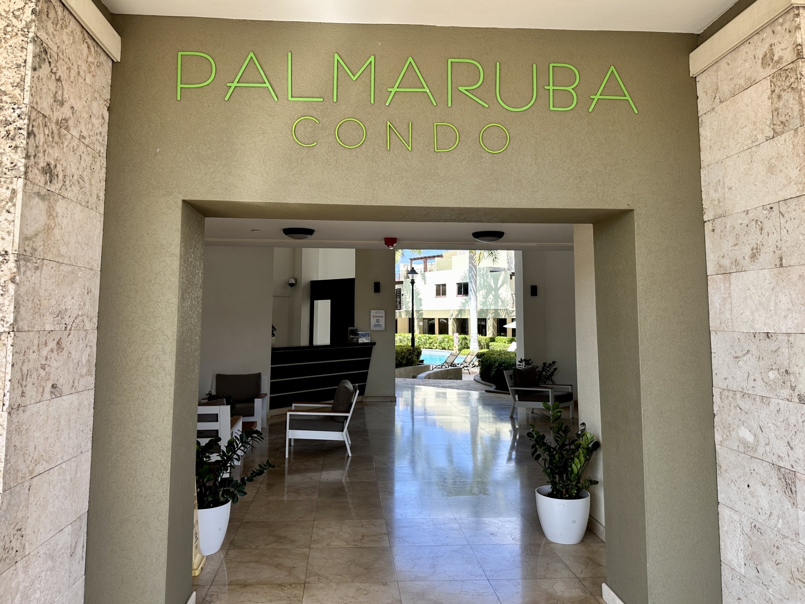 PalmAruba Condo Entrance for Sale - Rent