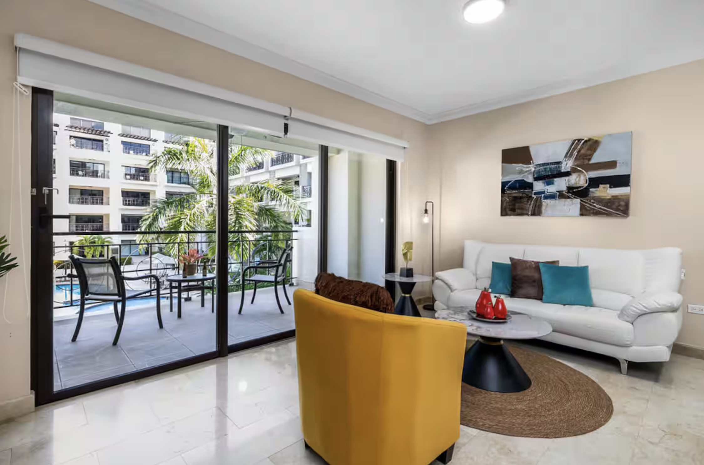 Living, Terrace at Palm Aruba ❤️ Condo FOR SALE in Aruba