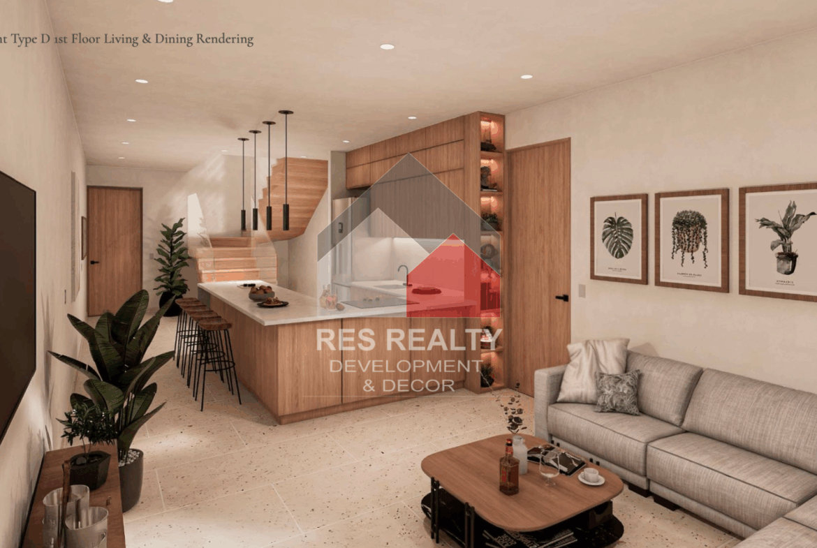 living room -kitchen - Aruba Condos for Sale – at Washington Gardens