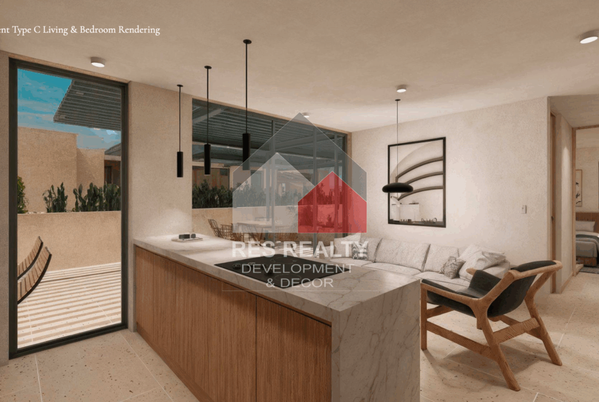 living room - luxury kitchen - Aruba Condos for Sale – at Washington Gardens