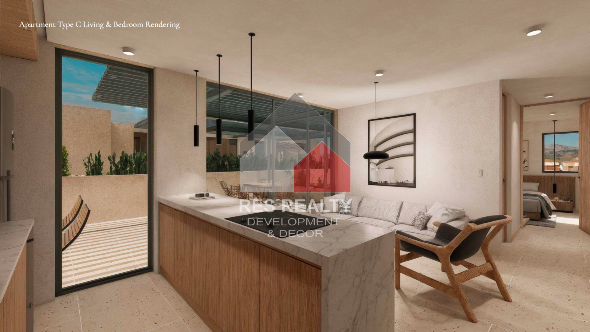 living room - luxury kitchen - Aruba Condos for Sale – at Washington Gardens