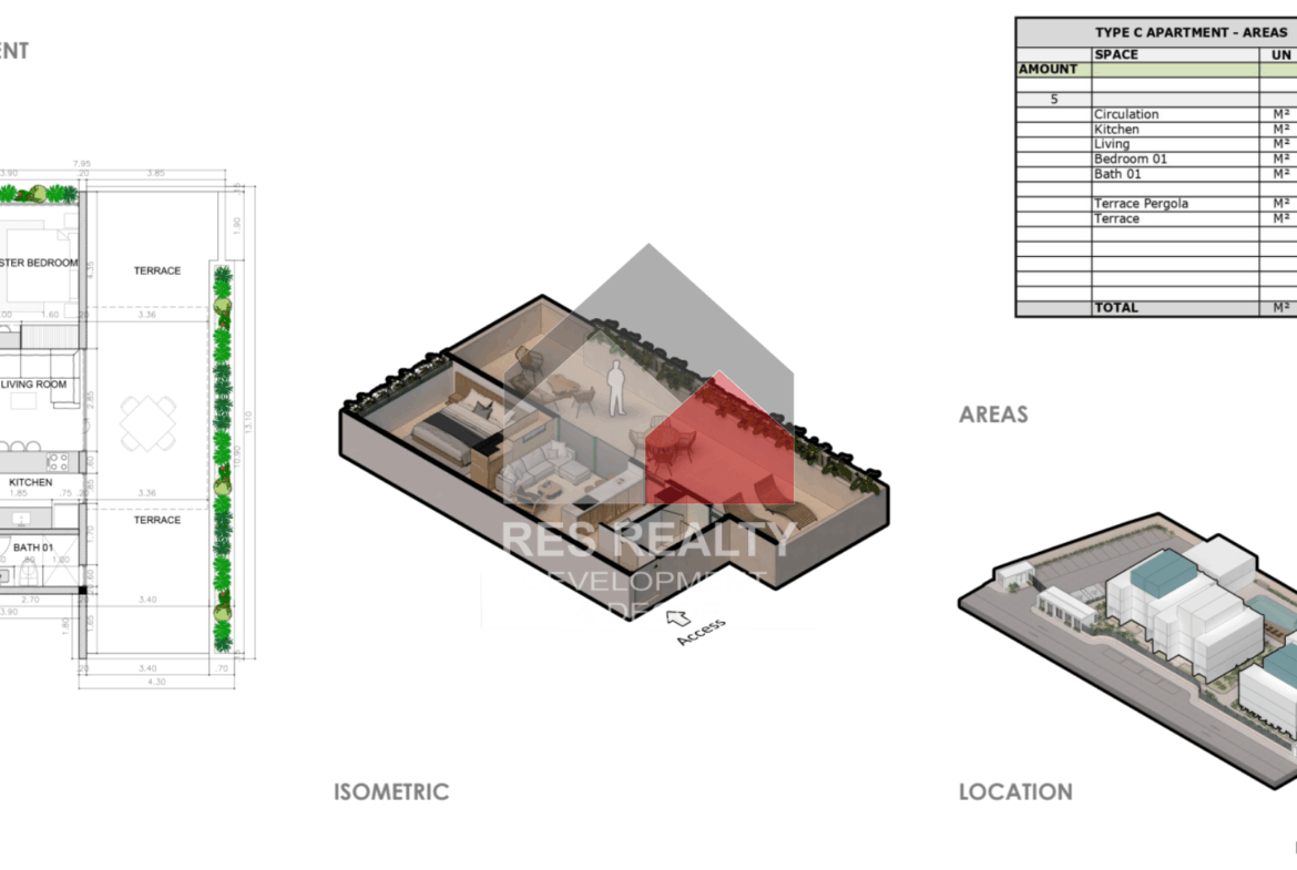 Plan - Type C apartment areas