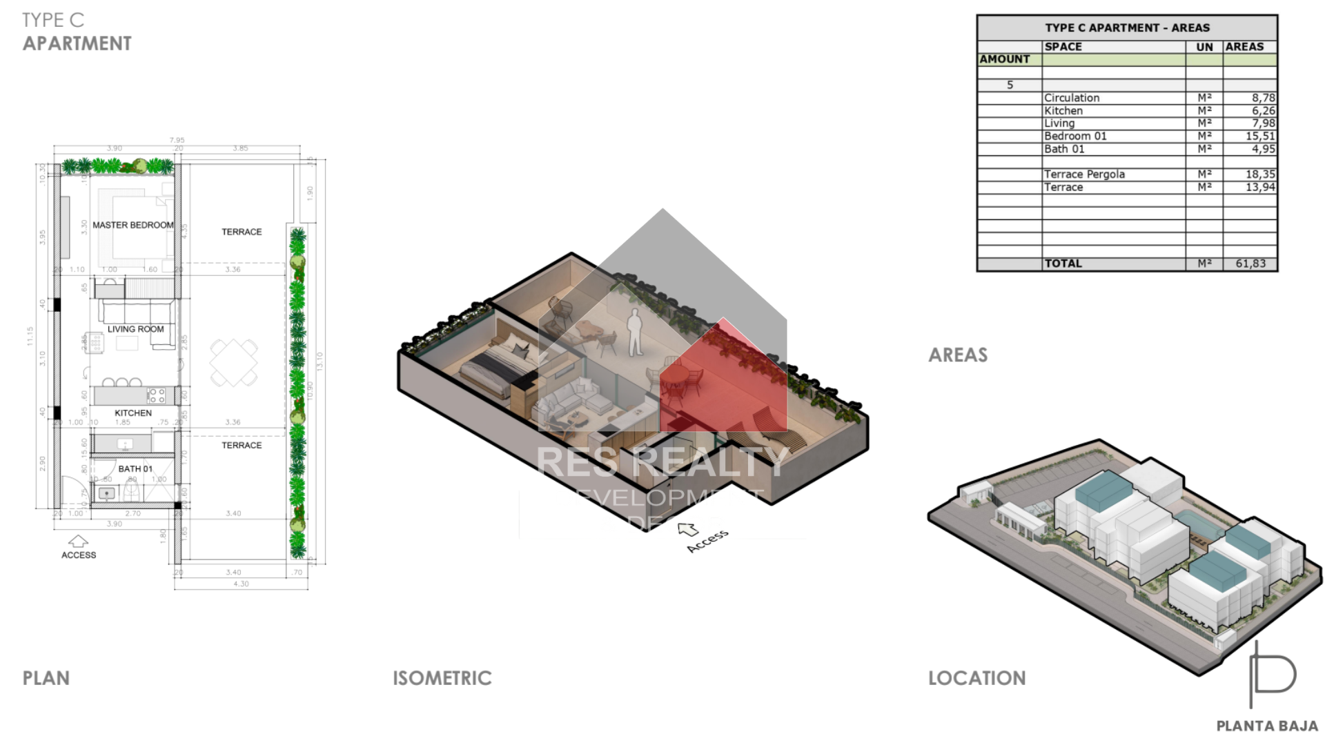 Plan - Type C apartment areas