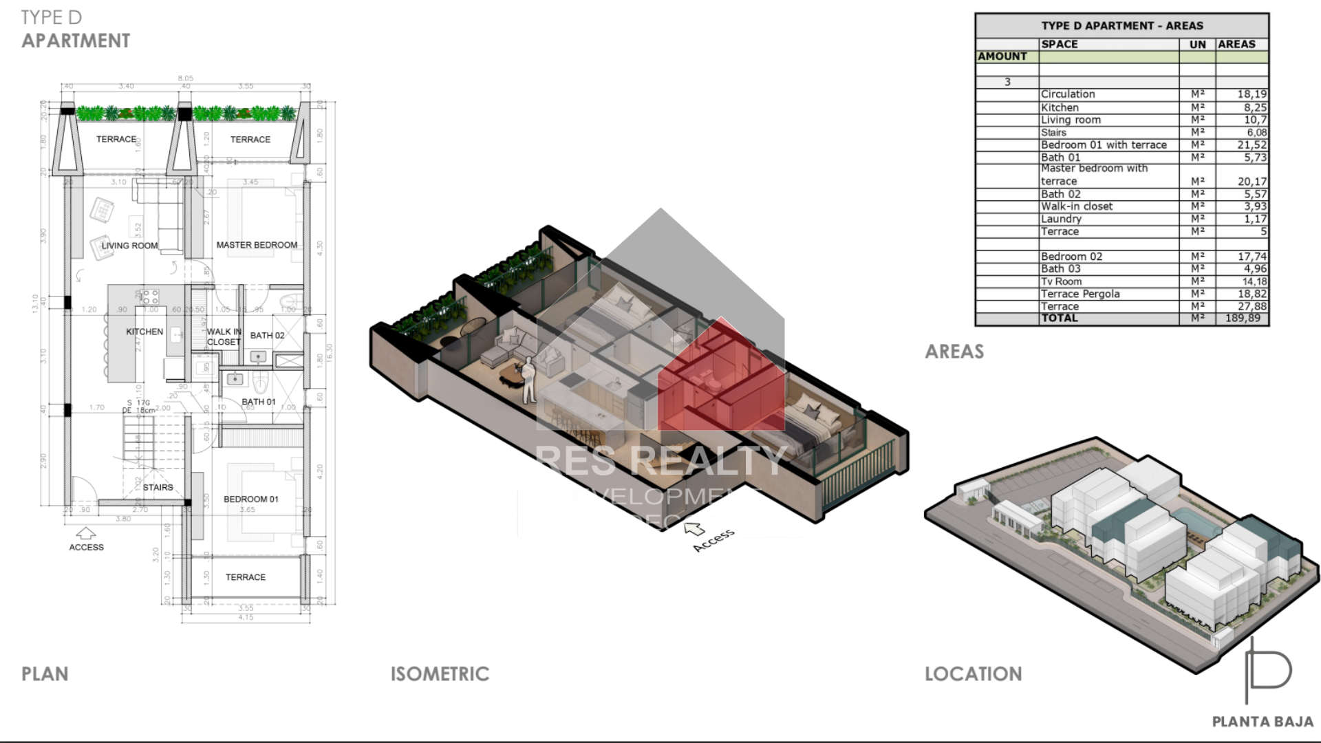 Plan - Type D apartment areas